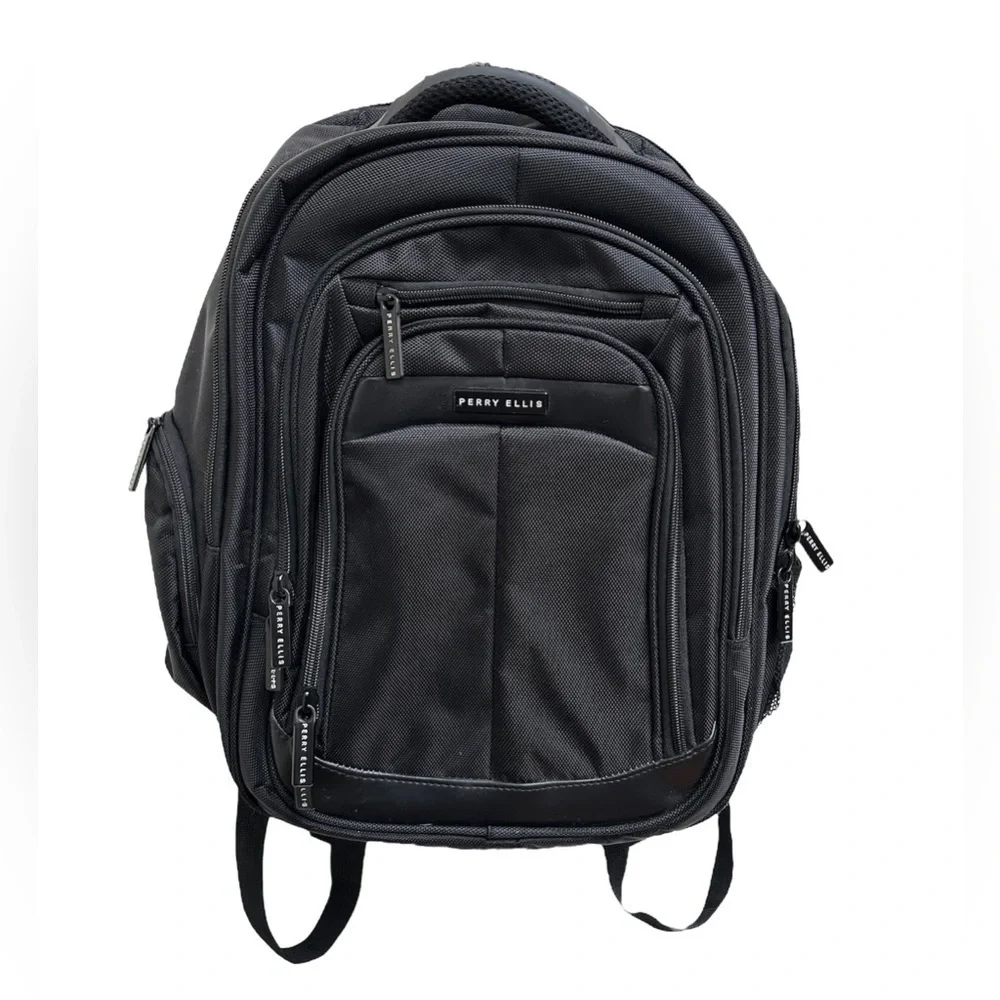 Perry Ellis Unisex M146 Black Business Laptop Backpack